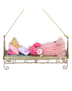 Gisela Graham Sleeping Beauty Fabric, Wire & Painted Resin Christmas Tree Decoration